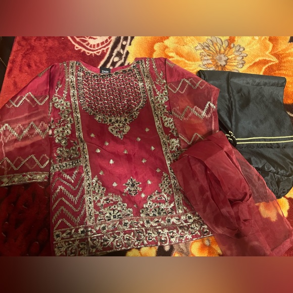 Maroon & black kurti pajama for 3 years old - Picture 1 of 6